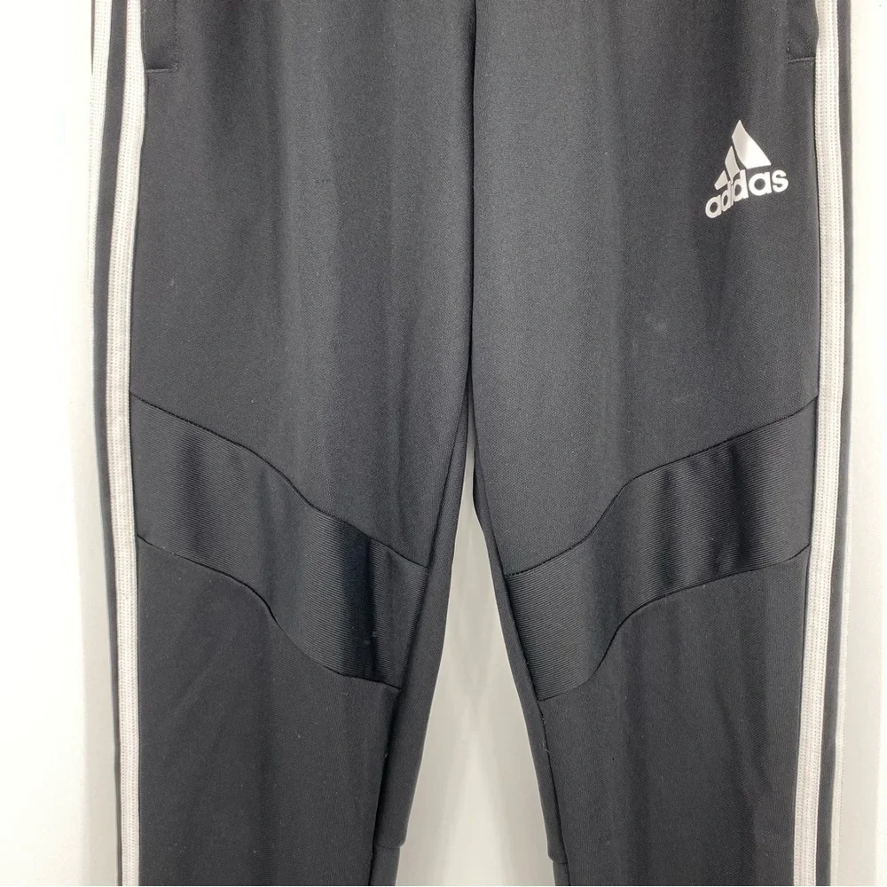 Adidas climacool athletic athleisure black 3 stripe pants sz small